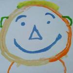 "Smile" was the original self-portrait of Nicholas he did while a small child.  It now is the logo for the project and has been a favorite for many as a note card design.  The reason - it makes you smile when you see it.  